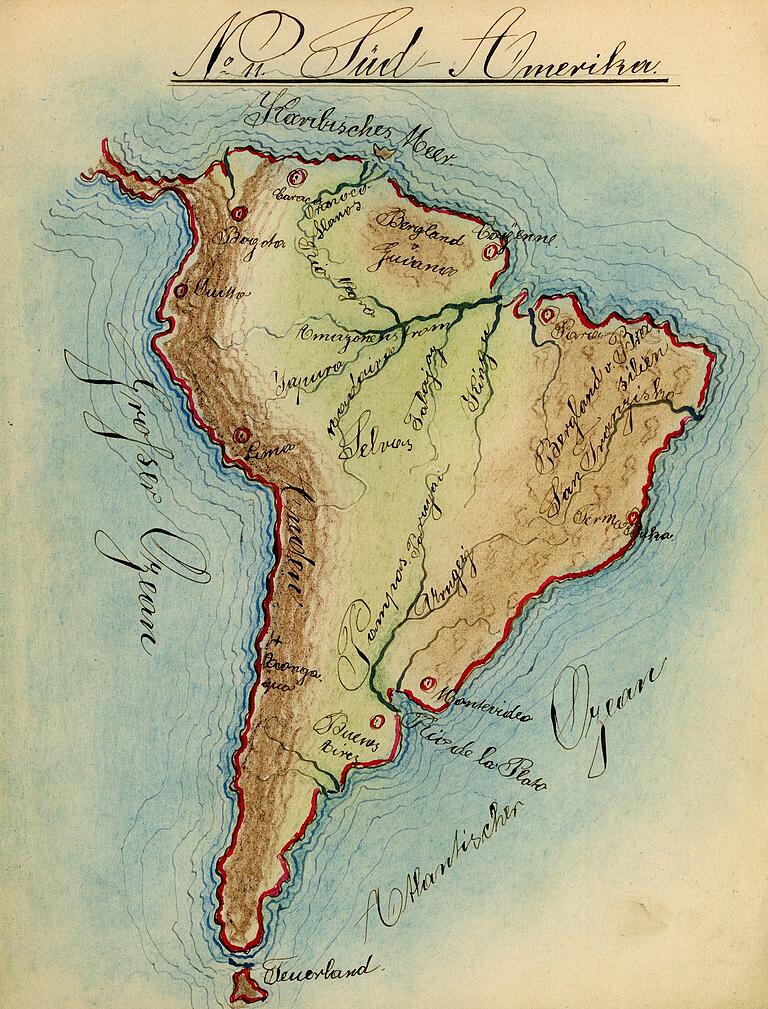 Seite aus dem Geographieheft von Anna Diehl um 1905. Seite aus dem Geographieheft von Anna Diehl um 1905.