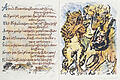Lovis Corinth: Reineke Fuchs. Von Goethe. Berlin: Fritz Gurlitt, 1921. Aufgeschlagen: Doppelblatt 8 &ndash; Hinze hat den Kopf Lampes aus dem Ränzel Bellyns geholt. Lithographie.