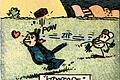 George Herrimans in eine Maus verliebte &bdquo;Krazy Kat&ldquo;, hier ein Detail, erschien ab 1913.