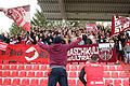 Der Standort der Ultras im Stadion am Dallenberg ist der Stadt Würzburg ein Dorn im Auge. Auf den Sitzplätzen soll aus Sicherheitsgründen nicht gestanden werden.