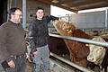 Landwirt Armin Wahler (links) und sein Schützling Christopher Böhler haben sichtlich Spaß bei der Arbeit.