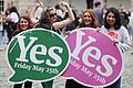 Abtreibungsreferendum in Irland       -  Freude vor dem Dublin Castle über das Ja beim Referendum zur Lockerung des Abtreibungsverbots