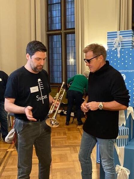 Markus Arnold und Dieter Bohlen beim Fachsimpeln.