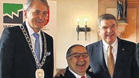 Alisher Usmanov, Präsident des Internationalen Fechtverbandes, hat gut Lachen.