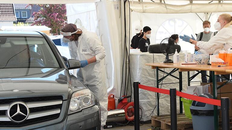 An Spitzentagen wurden an der Teststation bei Pecht in Bad Neustadt bis zu 800 Personen untersucht.