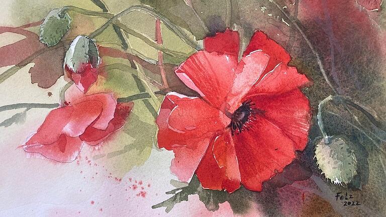 Sowohl für Erwachsene, als auch für Kinder bietet Aquarellistin Janna Liebender-Folz im April Workshops zum Thema „Blumen in Aquarell“ an.