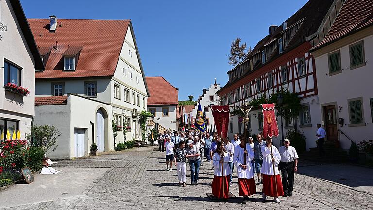 Die Fronleichnamsprozession in Wipfeld.&nbsp;