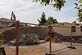 Stationsweg in Karlstadt Ende August 2022. Der Wohnblock mit der Nummer 31 wurde abgerissen und ein Neubau errichtet.