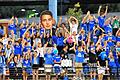 Bei seinen Fans beliebt: Der Oberschwarzacher Timo Pitter im Bild als Papp-Figur, auf dem Fußballplatz einer der wichtigsten Spieler seiner amerikanischen Universtität Creighton, die im Moment in den Play-offs um die nationale Meisterschaft spielt.