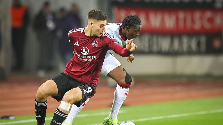 1. FC Nürnberg - 1. FC Kaiserslautern       -  Kaum zu greifen, aber glücklos im Abschluss: Nürnbergs Stürmer Stefanos Tzimas (l).