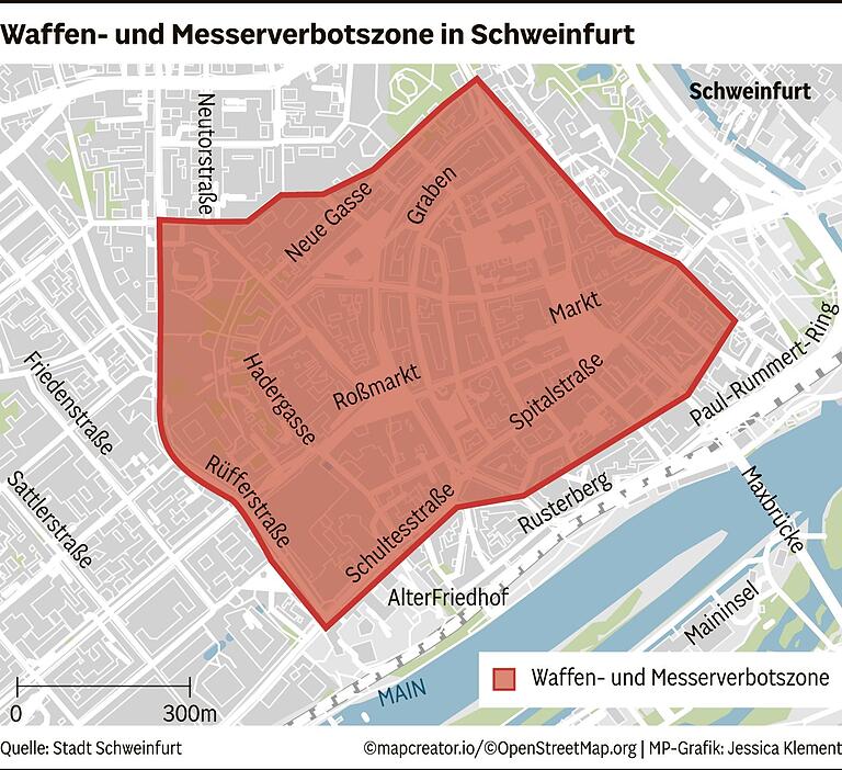 Verbotszonen für Waffen, Messer, Alkohol- und Cannabiskonsum: Was in Schweinfurts Innenstadt bald gelten soll Verbotszonen für Waffen, Messer, Alkohol- und Cannabiskonsum: Was in Schweinfurts Innenstadt bald gelten soll