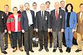 Ehrungen bei der BRK-Bereitschaft: (von links) Bereitschaftsleiter Alexander Vornwald und sein Stellvertreter Lukas Bürger, Relinde Zipprich, Sebastian Weppner, Matthias Schwab, Markus Saller, Klaus Scheller, Jonas Pröschel, stellvertretender Kreisbereitschaftsleiter Gerhard Heitmann, Kreisgeschäftsführer Thomas Schlott, Bürgermeisterin Helga Schmidt-Neder und Kreisvorsitzender Eberhard Sinner.