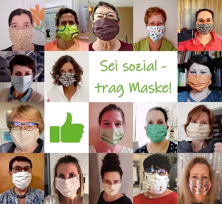 Frauen in Stadtlauringen haben sich zusammengetan, um Gesichtsmasken zu nähen. Diese kommen in der Oberlandpraxis zum Einsatz. Frauen in Stadtlauringen haben sich zusammengetan, um Gesichtsmasken zu nähen. Diese kommen in der Oberlandpraxis zum Einsatz.