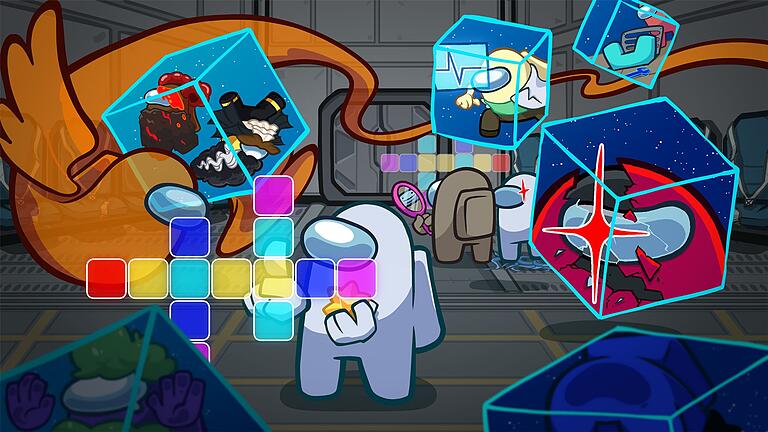 Screenshot vom Spiel &bdquo;Among Us&rdquo;       -  Farbenfrohe Charaktere: In &bdquo;Among Us&rdquo; müssen so einige Rätsel gelöst werden.