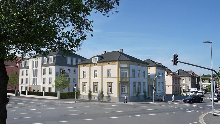 Die markante Kitzinger Schmiedel-Villa wird saniert und zu einem Wohn- und Bürogebäude umgebaut. Links daneben entsteht ein Neubau in ähnlichem Stil. Die markante Kitzinger Schmiedel-Villa wird saniert und zu einem Wohn- und Bürogebäude umgebaut. Links daneben entsteht ein Neubau in ähnlichem Stil.