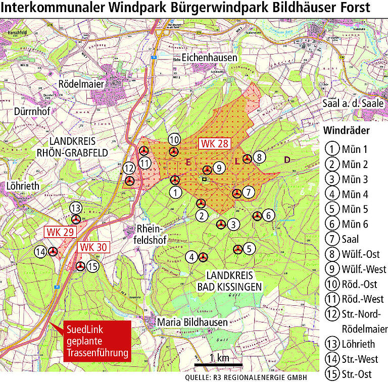 Leistungsstärkster Windpark in Bayern: So viele Windräder sollen sich im Bildhäuser Forst drehen - das ist der Stand