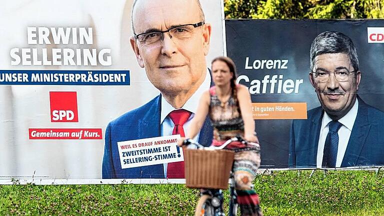 Werbung vor der Landtagswahl MV       -  Arbeiten derzeit im Landtag zusammen: Ministerpräsident Erwin Sellering und sein Stellvertreter in der Großen Koalition, Innenminister Lorenz Caffier von der CDU.