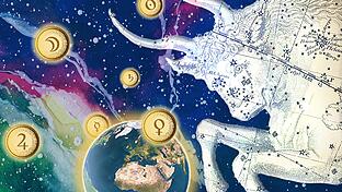 'Money Makes the World Go Round' heißt es 2019 beim Kongress des Deutschen Astrologen-Verbands in Bad Kissingen. Im Bild die Grafik des diesjährigen Flyers.