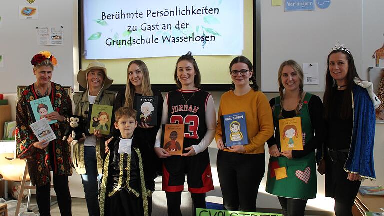 Karin Reusch verwandelte sich in Frida Kahlo, Dorothea Veth verkörperte die Affenforscherin Jane Goodall und brachte deren Plüschaffen Mr. H. mit, Lisa Stephan Siepak verkleidete den kleine Theo als Wolfgang Amadeus Mozart, Franziska Borgmann stellte Michael Jordan vor, Jana Henneke demonstrierte als Greta Thunberg für das Klima, Sophia Bauer erzählte über Astrid Lindgren und schlüpfte dafür ins Kostüm von Pippi Langstrumpf und Silvia Zänglein sorgte für eine persönliche Begegnung mit der Queen.