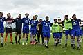 Die Spieler der SG Burgwallbach/Leutershausen feiern nach dem Relegationsspiel in Ostheim den Klassenerhalt in der Kreisklasse.