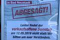 Kein verkaufsoffener Sonntag hieß es unter anderem beim Toom-Baumarkt im Gewerbegebiet. Diesen hatte die Stadt untersagt, nachdem sie durch die Werbung des Anbieter davon erfahren hatte.