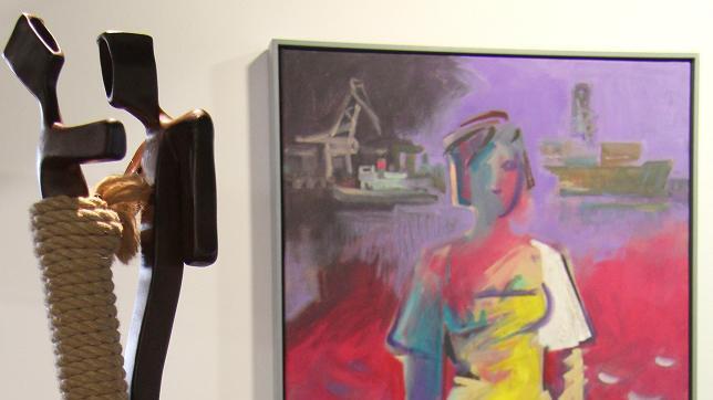 Kongenial: Das Franck-Haus Marktheidenfeld zeigt bis Mitte August die Ausstellung &bdquo;Malerei und Eisenskulpturen&ldquo; von Uwe Müller-Fabian (Bilder) und Rolf Hamleh.