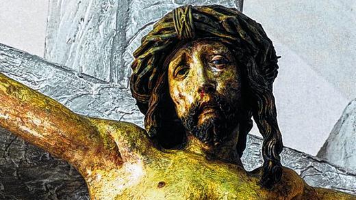 Kruzifix: Der Bild der Christusfigur von Tilman Riemenschneider in der Laurentiuskirche entnahmen wir der „Geschichte der Stadt Heidingsfeld“. Kruzifix: Der Bild der Christusfigur von Tilman Riemenschneider in der Laurentiuskirche entnahmen wir der „Geschichte der Stadt Heidingsfeld“.