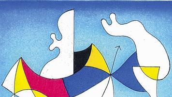 Figur vor konkretem Hintergrund: Die letzte Radierung, 2006.