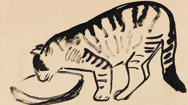 Bei einer Online-Auktion mit Werken aus der Gerlinger-Sammlung sind noch bis 11. Juni auch Papier-Arbeiten wie die Tusche-Zeichnung 'Die Katze' von Karl Schmidt-Rottluff zu ersteigern. Bei einer Online-Auktion mit Werken aus der Gerlinger-Sammlung sind noch bis 11. Juni auch Papier-Arbeiten wie die Tusche-Zeichnung 'Die Katze' von Karl Schmidt-Rottluff zu ersteigern.