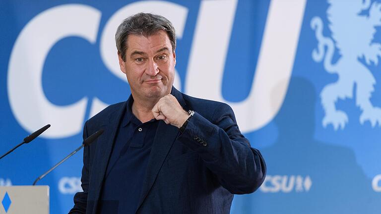 Kann aktuell optimistisch sein: Markus Söder genießt bei den Bürgern in Unterfranken viel Vertrauen, seine Partei auch. Das Bild entstand im Juli 2019 auf eine CSU-Veranstaltung in Eibelstadt (Lkr. Würzburg).