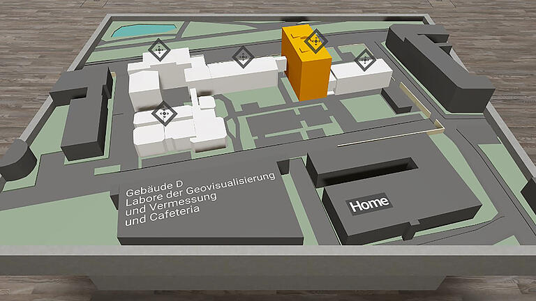 Auch ein Campusmodell ist Teil der webbasierten Anwendung. Auch ein Campusmodell ist Teil der webbasierten Anwendung.