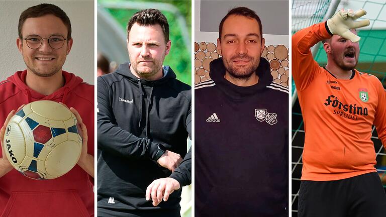 Sorgten für kuriose Torhütermomente in der vergangenen Saison: Tobias Kaiser (von links), Alexander Leicht, Alexander Schöppach und Jonas Hehn. Nicht auf der Collage ist Sebastian Ploch von der DJK Salz/Mühlbach. Sorgten für kuriose Torhütermomente in der vergangenen Saison: Tobias Kaiser (von links), Alexander Leicht, Alexander Schöppach und Jonas Hehn. Nicht auf der Collage ist Sebastian Ploch von der DJK Salz/Mühlbach.
