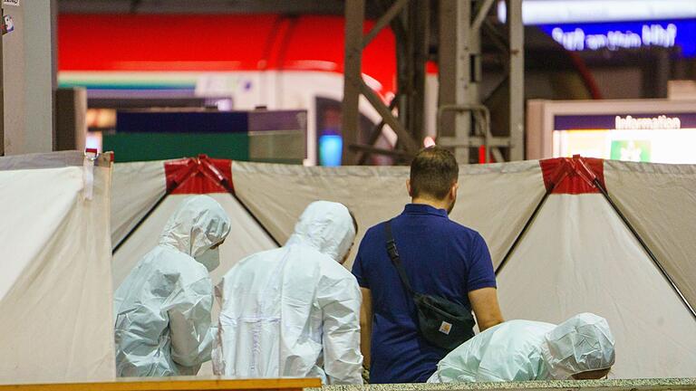 Tötungsdelikt am Frankfurter Hauptbahnhof - Bundespolizisten fassten den Täter nur wenige Meter vom Tatort an Gleis 7. Tötungsdelikt am Frankfurter Hauptbahnhof - Bundespolizisten fassten den Täter nur wenige Meter vom Tatort an Gleis 7.