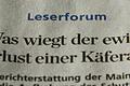 Symbolbild Leserforum       -  Symbolbild für das Leserforum / Leserbrief