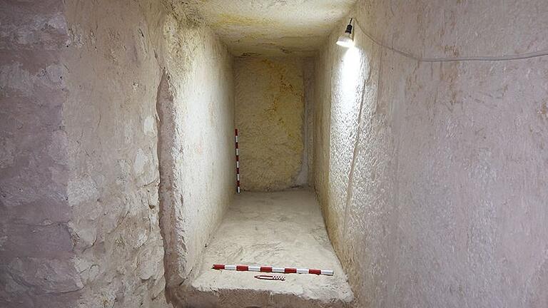 Zu sehen ist eine der Kammern, die in der Pyramide entdeckt wurden. Insgesamt sind es acht Kammern.&nbsp;