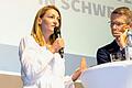 Bayerns Gesundheitsministerin Judith Gerlach (CSU) warnt bei der Podiumsdiskussion der Main-Post vor dem Wegbrechen kleiner Krankenhäuser auf dem Land. Auch Schweinfurts Oberbürgermeister Sebastian Remelé (CSU, rechts) macht sich&nbsp;'riesige Sorgen, dass das ganze System erodiert'.
