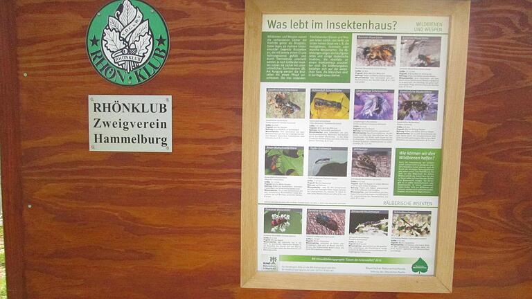 Die Rückseite des Insektenhotels informiert über dessen Bewohner und ihr neues „Zuhause“.       -  Die Rückseite des Insektenhotels informiert über dessen Bewohner und ihr neues „Zuhause“.