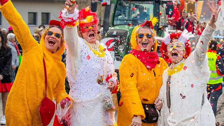 Beim Faschingsumzug am Rosenmontag in Wargolshausen war viel los.