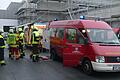 Der Brand auf der Baustelle der Klink Kitzinger Land löste am Mittwochnachmittag einen Großeinsatz von Feuerwehr, BRK und THW aus.