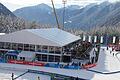 Biathlon-Weltcup in Antholz: Auch in diesem Jahr hat das Bad Königshöfer Zeltbau-Unternehmen Eschenbach am italienischen Veranstaltungsort unter anderem ein großes Doppelstockzelt aufgestellt. Das Foto entstand kurz vor Beginn der Corona-Pandemie.