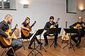 Das Quartett &bdquo;Saitensprünge&ldquo; begeisterte beim  Konzert im Rienecksaal in Grünsfeld (von links): Achim Schweizer, Verena Kossowski, Jonas Stasch und Jochen Kaiser.