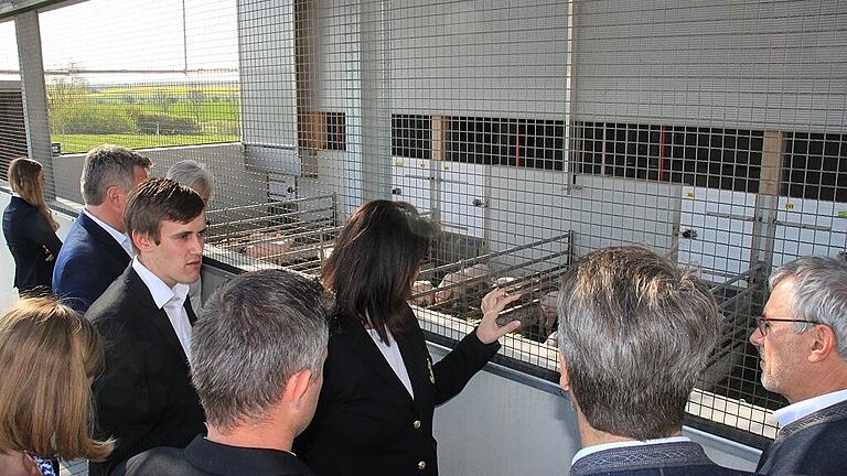 Drei neue Tierwohlställe wurden am Staatsgut Schwarzenau gebaut., 13,7 Millionen Euro hat der Freistaat dafür investiert – laut Staatsministerin Michaela Kaniber „ein wichtiges Signal an unsere bäuerliche Landwirtschaft“. Bei ihrem Besuch am Donnerstag hatte sie Gelegenheit, von außen einen Blick in die Ställe und Außenbereiche zu werfen. Drei neue Tierwohlställe wurden am Staatsgut Schwarzenau gebaut., 13,7 Millionen Euro hat der Freistaat dafür investiert – laut Staatsministerin Michaela Kaniber „ein wichtiges Signal an unsere bäuerliche Landwirtschaft“. Bei ihrem Besuch am Donnerstag hatte sie Gelegenheit, von außen einen Blick in die Ställe und Außenbereiche zu werfen.