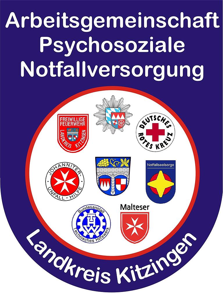 Das Logo der PSNV Kitzingen mit allen beteiligten Organisationen und Diensten. Das Logo der PSNV Kitzingen mit allen beteiligten Organisationen und Diensten.
