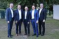 Auf der Vertreterversammlung der VR-Bank Main-Rhön (von links):Markus Merz, Bernhard Kröner, Peter Klett, Frank Hefner und Markus Feser.