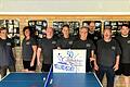 Die Vorstandschaft des TTC Mellrichstadt (von links): Bruno van Eckert (Schriftführer), Kerstin Mack (AbtL Badminton) Joachim Ebner (AbtL Tischtennis), Josef van Eckert (1. Vorsitzender), Stephan Schmid (2. Kassier), Thas Jeitner (2. Vorsitzender), Elmar Buchert (1.Kassier), Manuel Seidenzahl (Zeugwart)