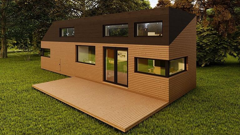 So soll Tiny House 'Big Bernd' aussehen, das derzeit von der Firma '2am Tiny House' in Schwarzach (Lkr. Kitzingen) gebaut wird. So soll Tiny House 'Big Bernd' aussehen, das derzeit von der Firma '2am Tiny House' in Schwarzach (Lkr. Kitzingen) gebaut wird.