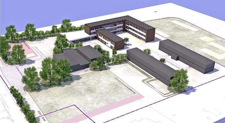 Diesem Modell mit L-förmigem Neubau stimmte der Stadtrat bereits 2021 zu. Nun wurde der Vorentwurf noch einmal überarbeitet.