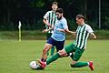 Im Bild: v.li. Michail Gkourtzief (ETSV) gegen Tobias Schaupp (Heidingsfeld)27.07.2024, ETSV Würzburg vs. SV Heidingsfeld, Deutschland, Würzburg, Adlernest,