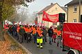 Die Angestellten der Fränkischen Rohrwerke, Bosch Rexroth in Augsfeld und Elso in Hofheim forderten unter anderem '7 Prozent auf einen Streich'.