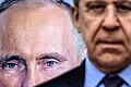 ASHGABAT TURKMENISTAN JANUARY 27 2016 Russia s Foreign Minister Sergei Lavrov attends the openin       -  Sergej Lawrow (rechts) am Donnerstag in Aschgabat vor einem Foto von Wladimir Putin. Das Ziel der Moskauer Propaganda ist, die westlichen Sanktionen zu diskreditieren.